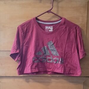 Adidas Maroon Crop Tee
